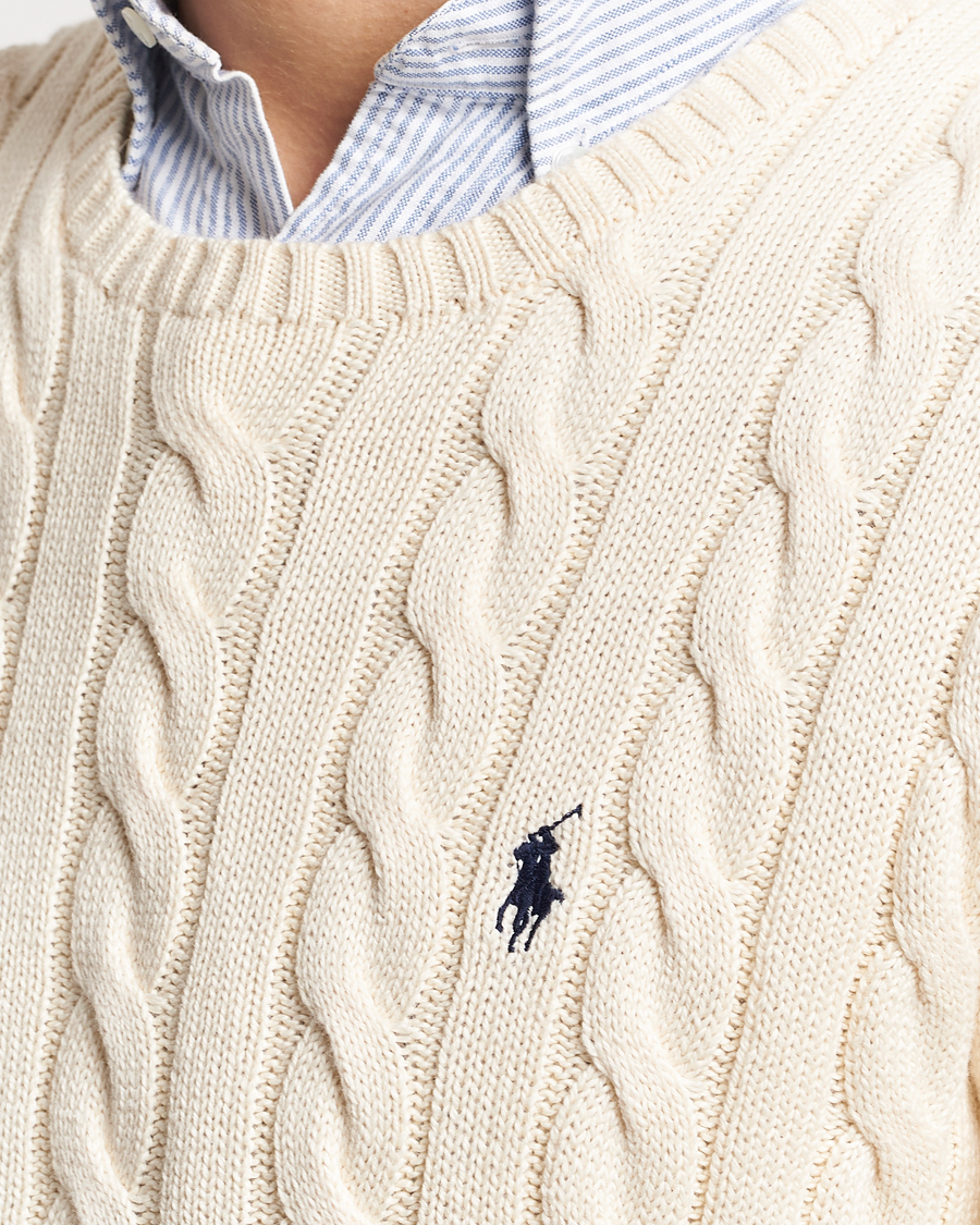 Uomini | Maglieria | Polo Ralph Lauren | Cotton Cable Pullover Andover Cream