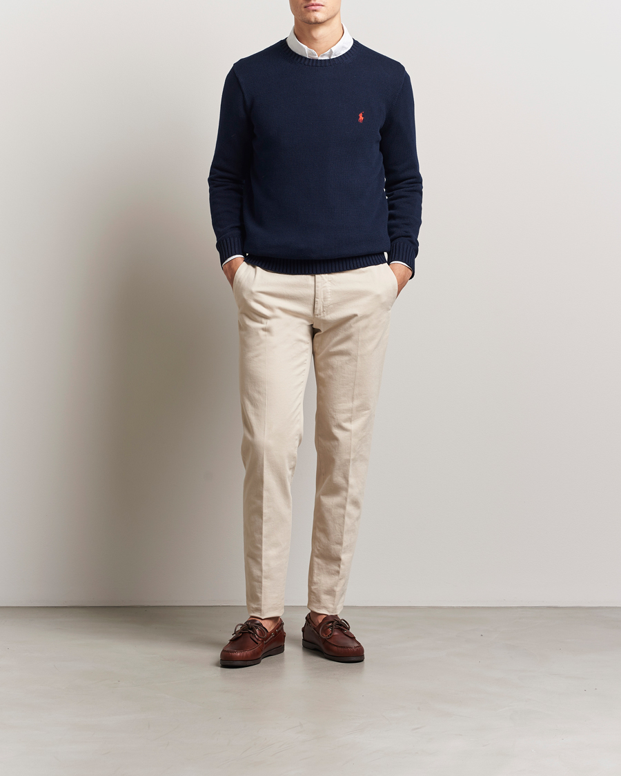 Uomini | Maglieria | Polo Ralph Lauren | Cotton Crew Neck Sweater Hunter Navy