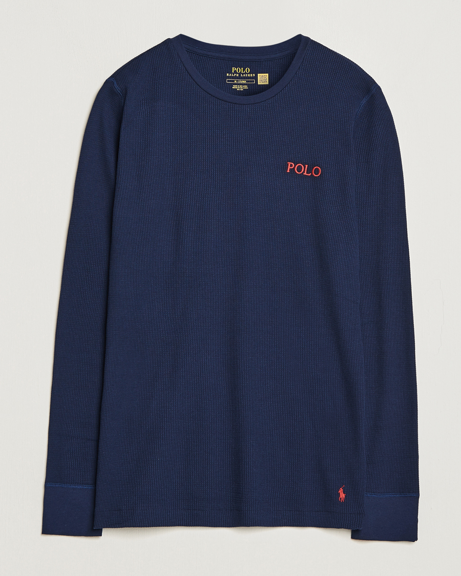 Uomini | T-shirt | Polo Ralph Lauren | Waffle Long Sleeve Crew Neck Cruise Navy
