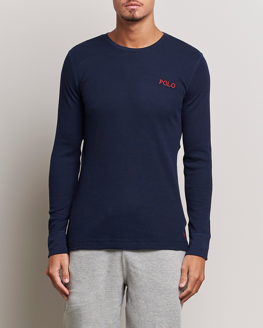 Uomini | T-shirt | Polo Ralph Lauren | Waffle Long Sleeve Crew Neck Cruise Navy