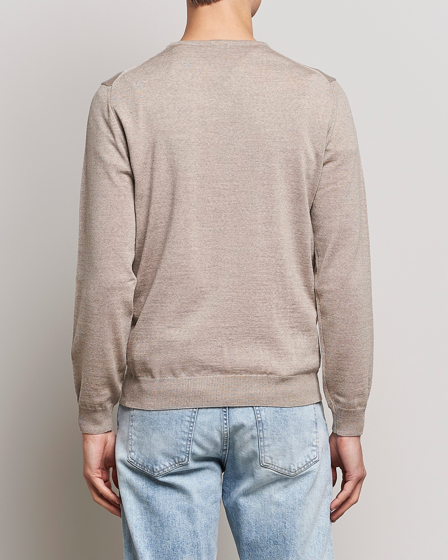 Uomini | Maglieria | Stenströms | Merino Crew Neck Sand