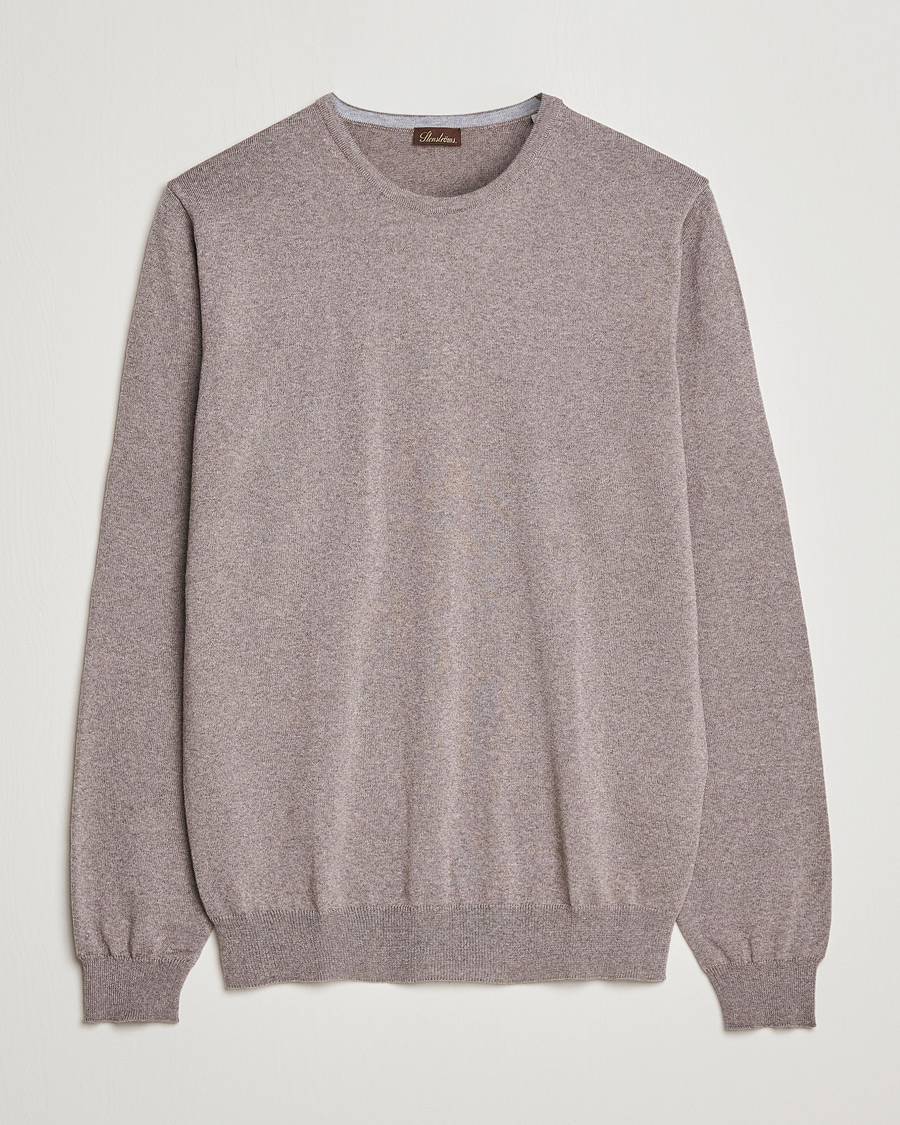 Uomini | Maglieria | Stenströms | Merino Crew Neck Mud Brown
