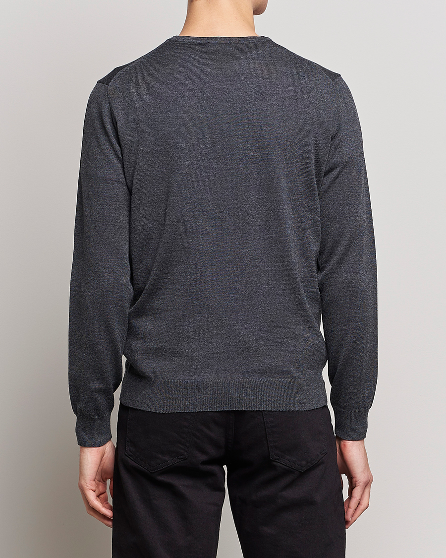 Uomini | Maglieria | Stenströms | Merino Crew Neck Anthracite