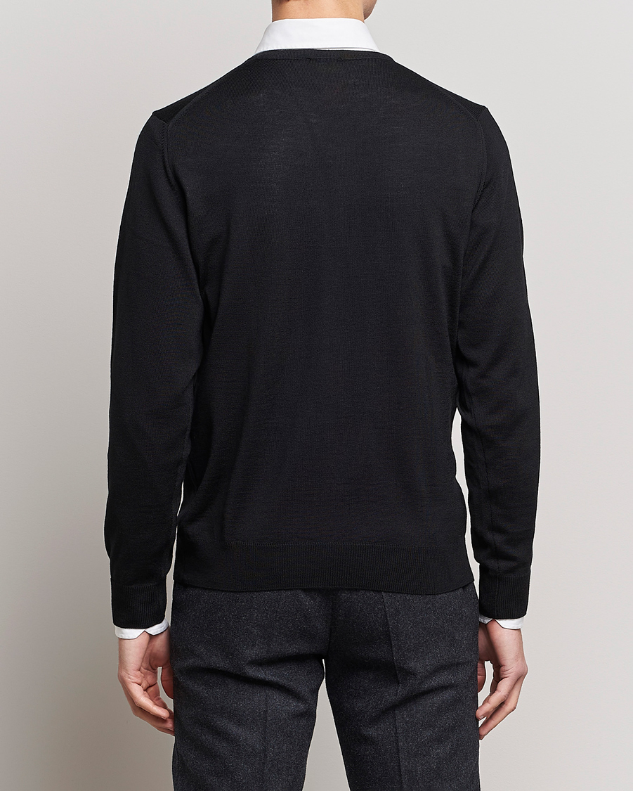 Uomini | Maglieria | Stenströms | Merino Crew Neck Black