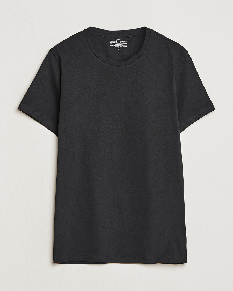 Uomini | T-shirt | Bread & Boxers | Crew Neck Regular T-Shirt Black