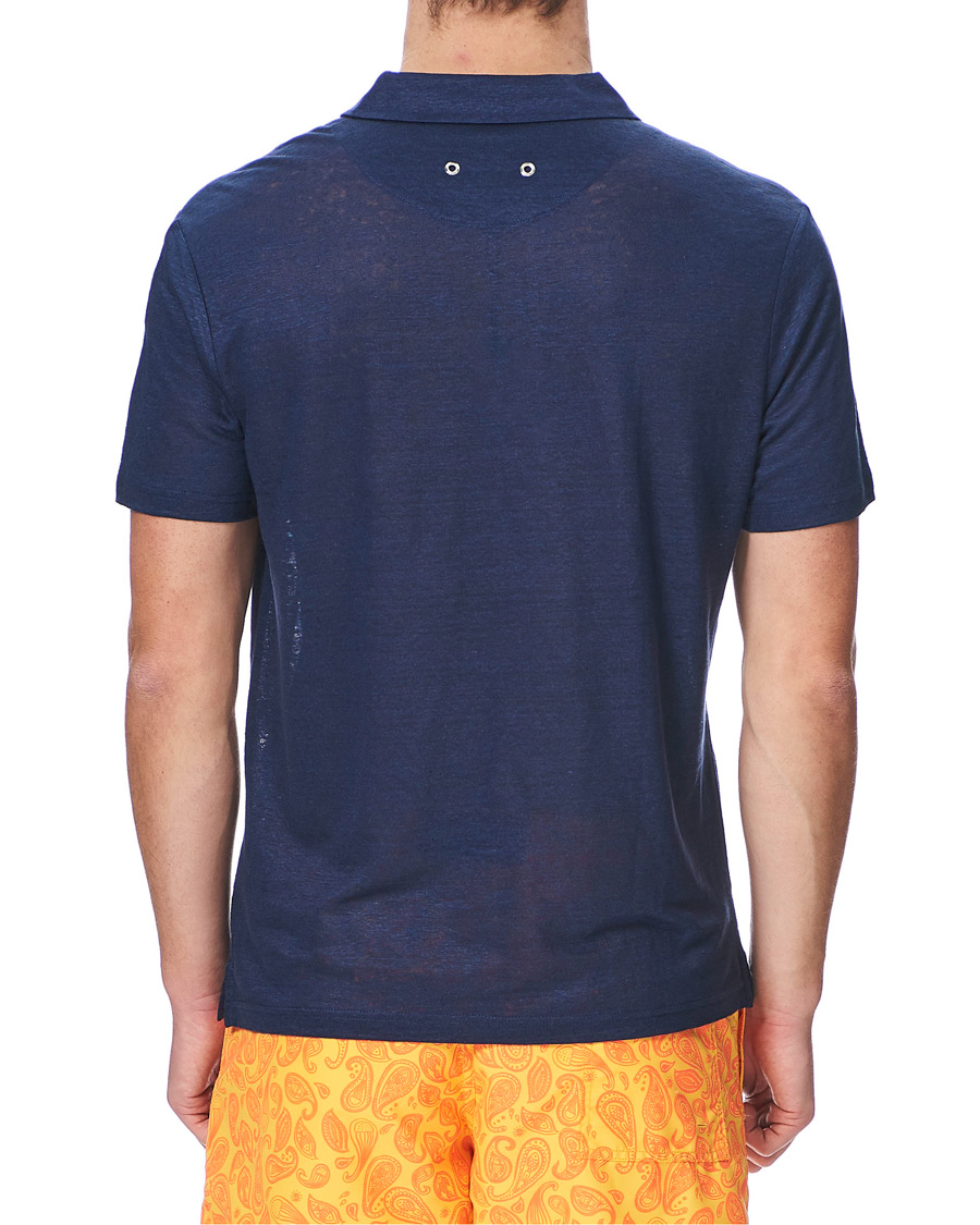 Uomini | Polo | Vilebrequin | Pyramid Linen Jersey Polo Navy