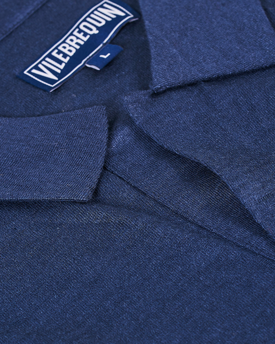 Uomini | Polo | Vilebrequin | Pyramid Linen Jersey Polo Navy