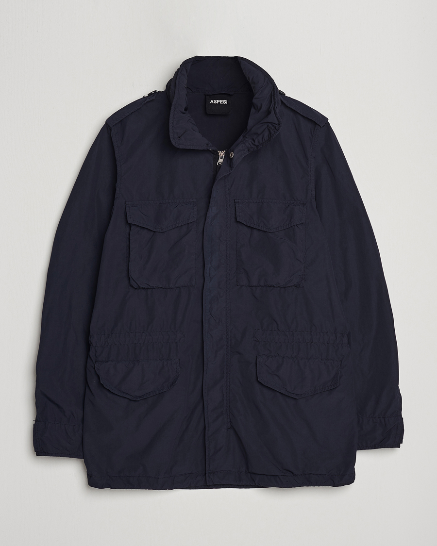 Uomini | Giacche | Aspesi | Giubotto Garment Dyed Field Jacket Navy