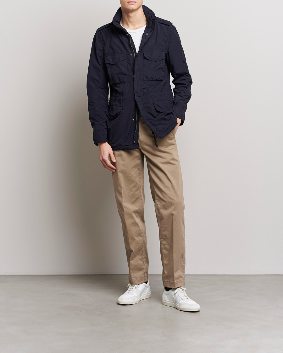 Uomini | Giacche | Aspesi | Giubotto Garment Dyed Field Jacket Navy