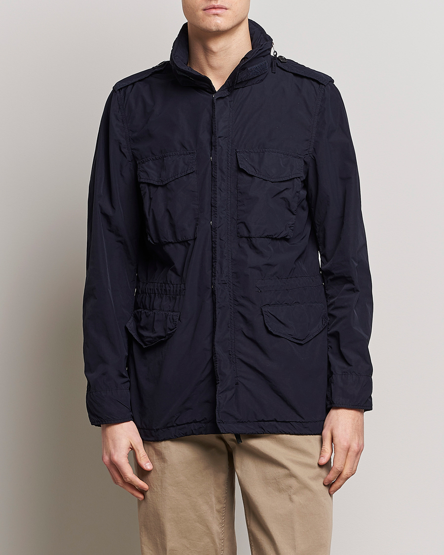 Uomini | Giacche | Aspesi | Giubotto Garment Dyed Field Jacket Navy