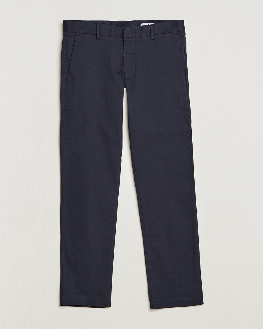 Uomini | Pantaloni | NN07 | Theo Regular Fit Stretch Chinos Navy Blue