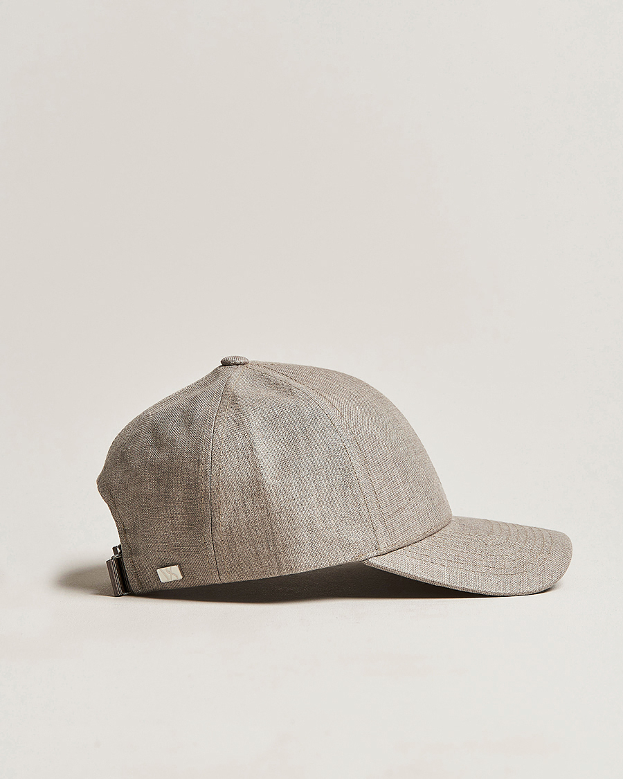 Uomini | Cappelli & Berretti | Varsity Headwear | Linen Baseball Cap Argent Khaki