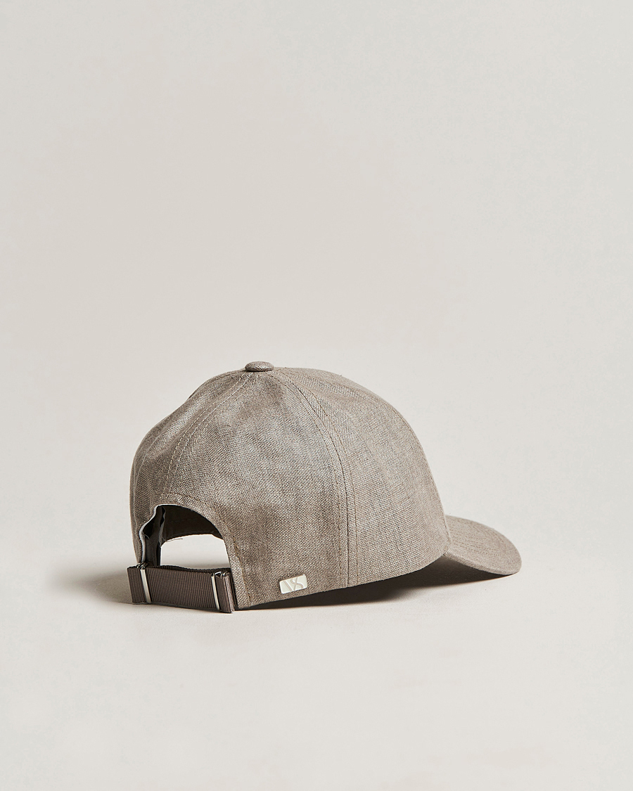 Uomini | Cappelli & Berretti | Varsity Headwear | Linen Baseball Cap Argent Khaki