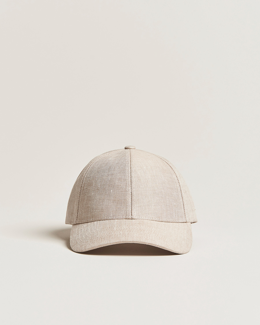 Uomini | Varsity Headwear Linen Baseball Cap Hampton Beige | Varsity Headwear | Linen Baseball Cap Hampton Beige