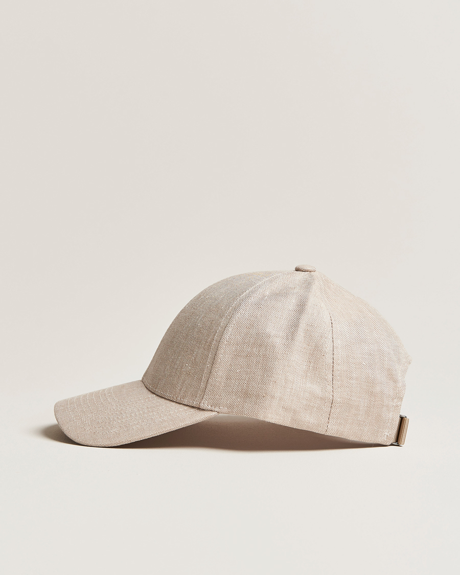 Uomini | Varsity Headwear Linen Baseball Cap Hampton Beige | Varsity Headwear | Linen Baseball Cap Hampton Beige