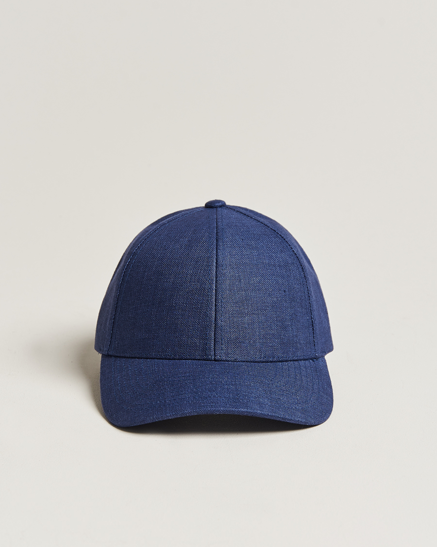 Uomini | Cappelli & Berretti | Varsity Headwear | Linen Baseball Cap Oxford Blue