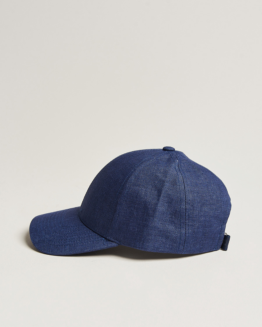 Uomini | Cappelli & Berretti | Varsity Headwear | Linen Baseball Cap Oxford Blue