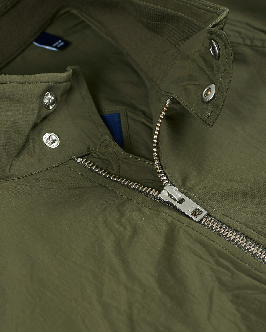 Uomini | Giacche | GANT | Nylon Harrington Jacket Dark Leaf