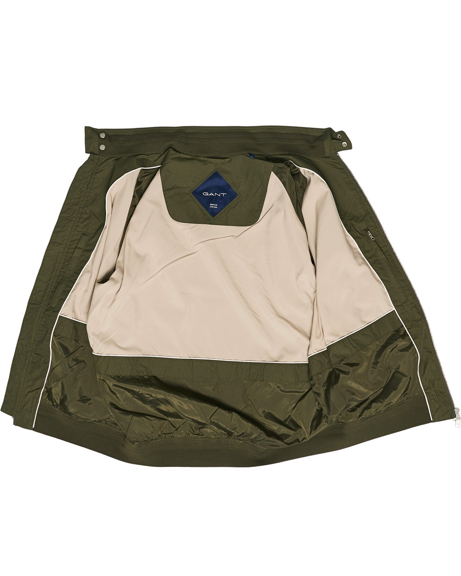 Uomini | Giacche | GANT | Nylon Harrington Jacket Dark Leaf