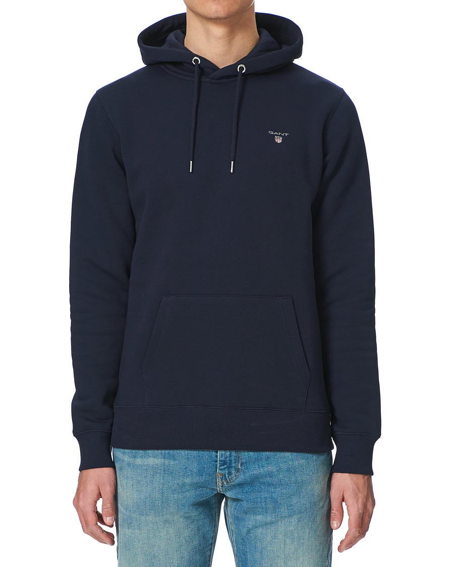 Uomini | Maglieria | Gant | Original Shield Logo Hoodie Evening Blue