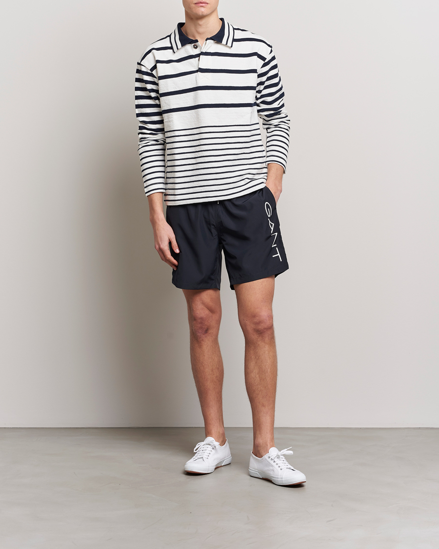 Uomini | Costumi da bagno | GANT | Lightweight Logo Swimshorts Black