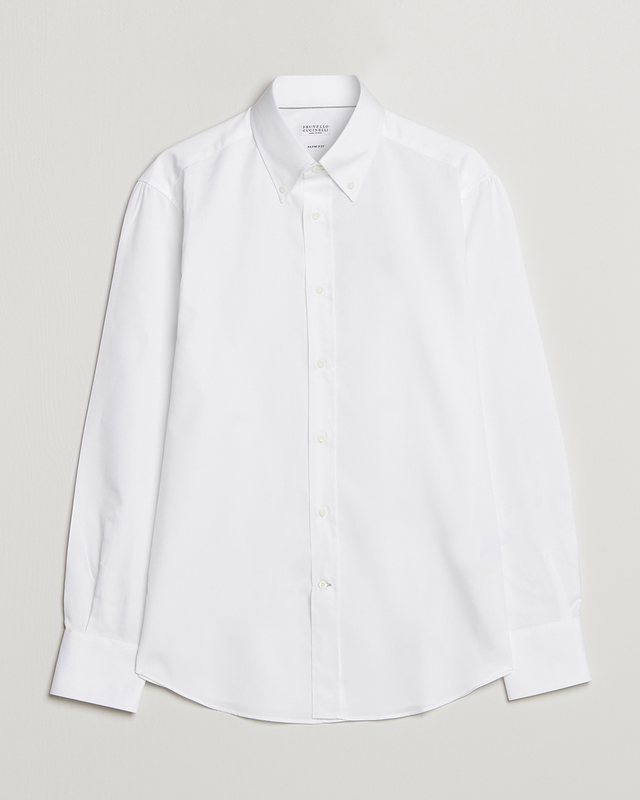 Uomini | Camicie | Brunello Cucinelli | Slim Fit Button Down Shirt White