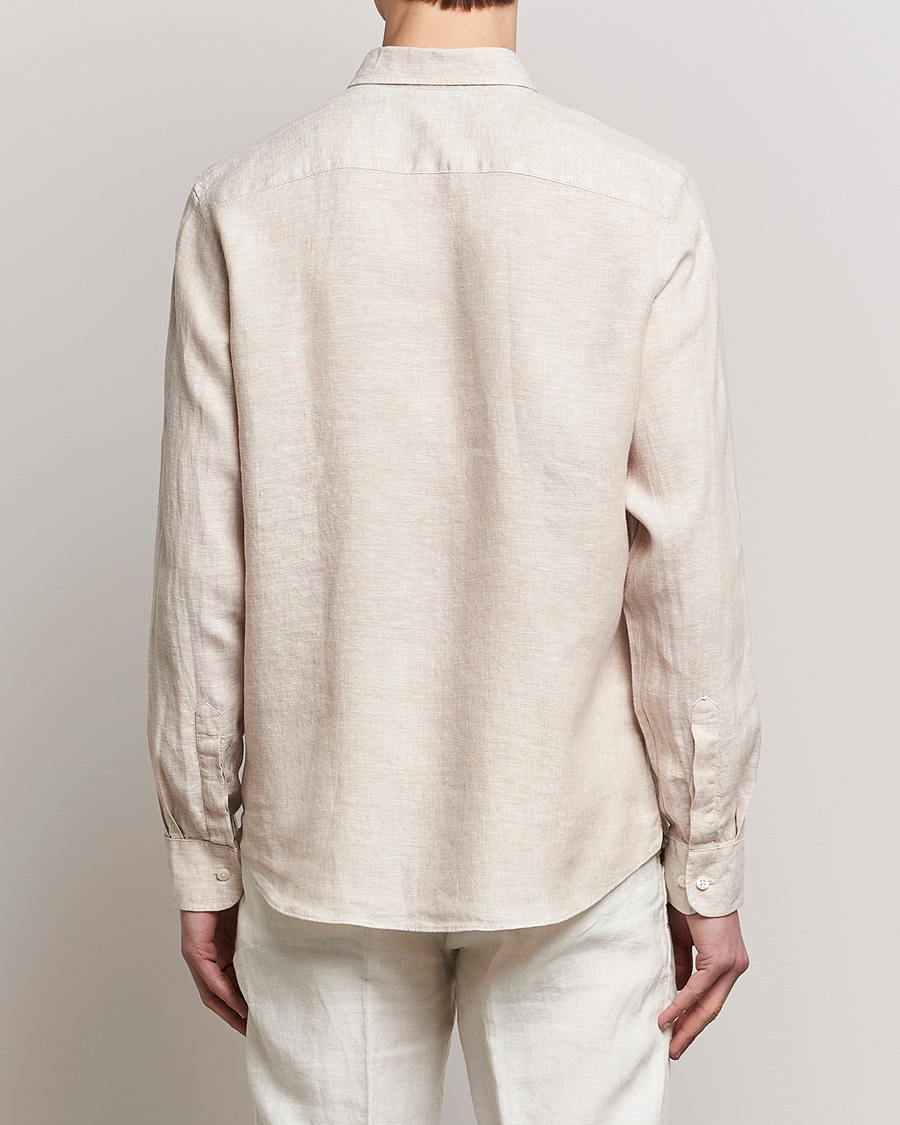 Uomini | Camicie | Morris | Douglas Linen Button Down Shirt Khaki