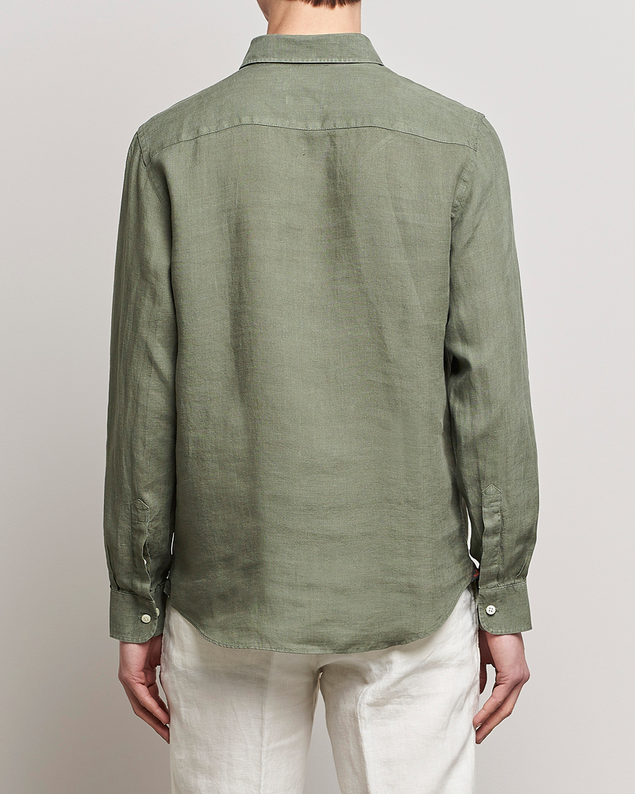 Uomini | Camicie | Morris | Douglas Linen Button Down Shirt Olive