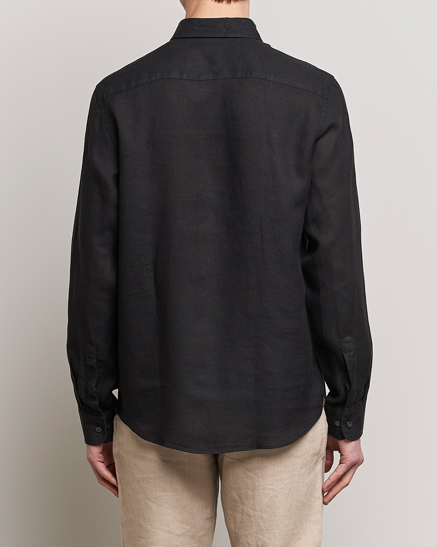 Uomini | Camicie | Morris | Douglas Linen Button Down Shirt Black