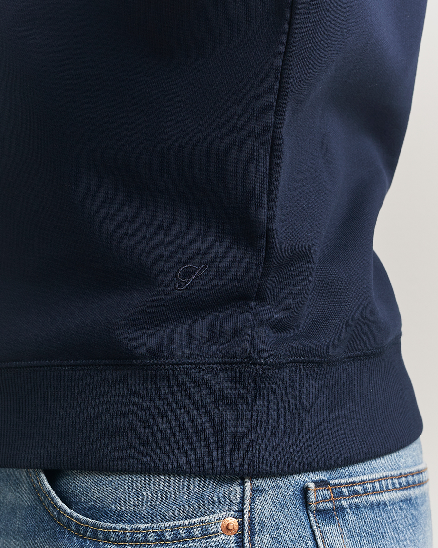 Uomini | Maglieria | Stenströms | Cotton Collage Crew Neck Navy