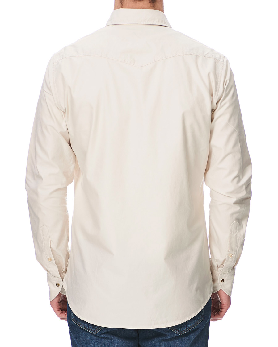 Uomini | Camicie | Stenströms | Slimline Twill Western Shirt Beige