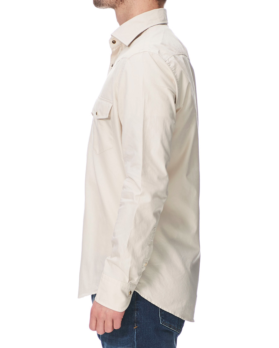 Uomini | Camicie | Stenströms | Slimline Twill Western Shirt Beige