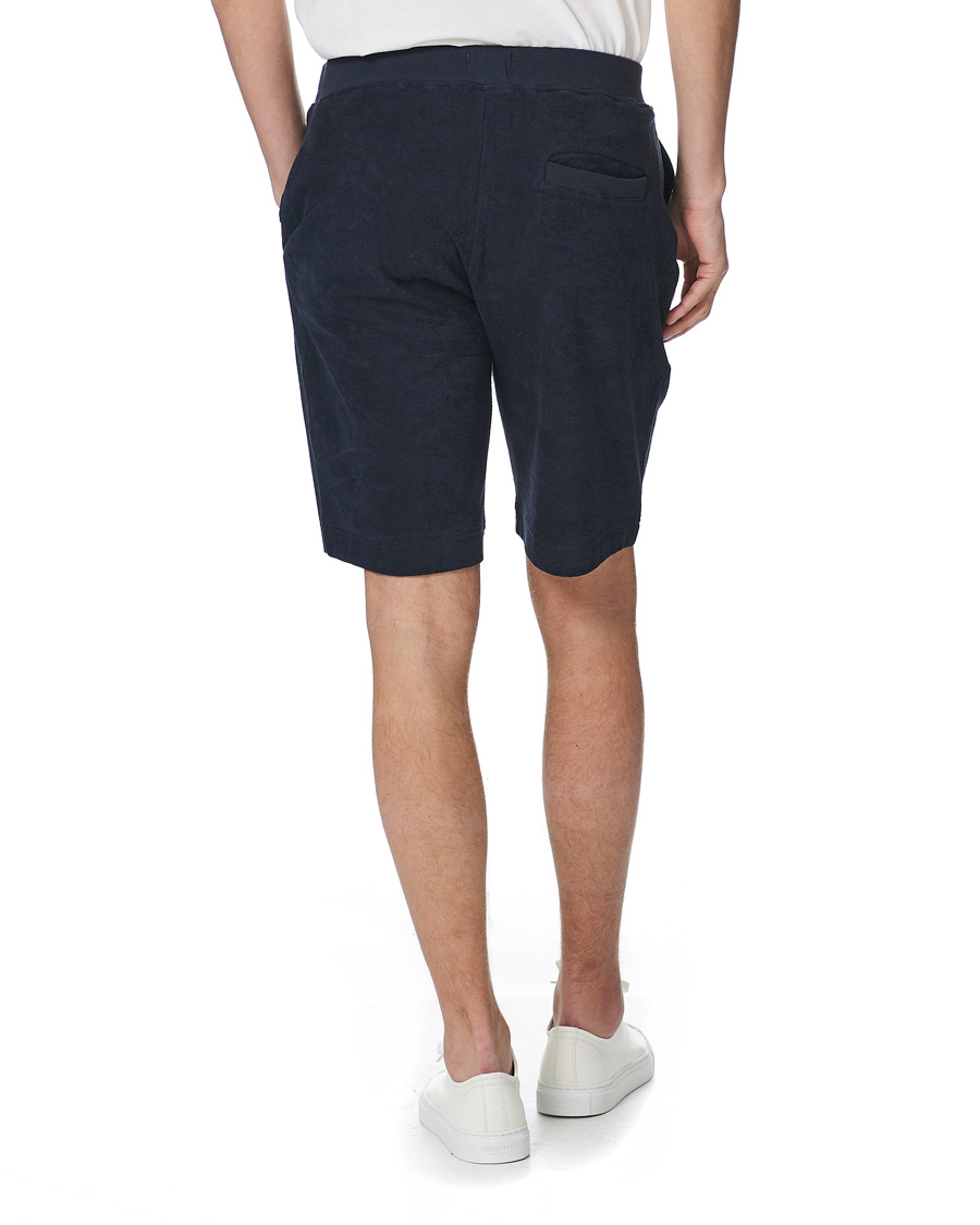 Uomini | Pantaloncini | Sunspel | Organic Cotton Towelling Shorts Navy