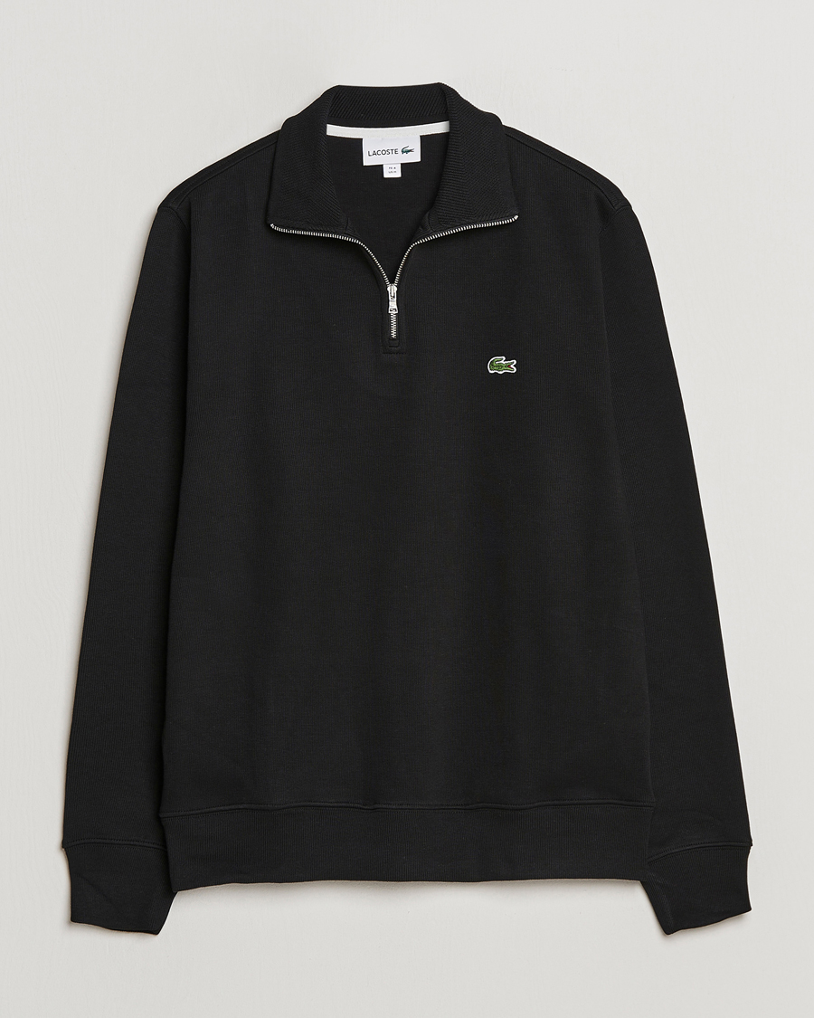 Uomini | Maglieria | Lacoste | Rib Interlock Half Zip Black