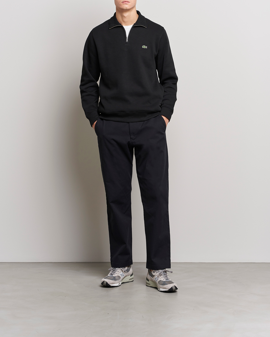 Uomini | Maglieria | Lacoste | Rib Interlock Half Zip Black