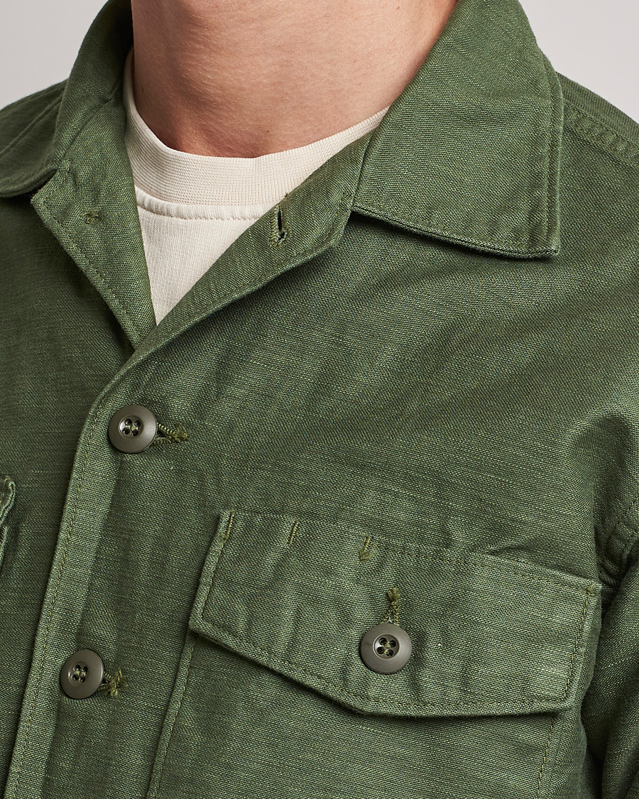 Uomini | Camicie | orSlow | Cotton Sateen US Army Overshirt Green