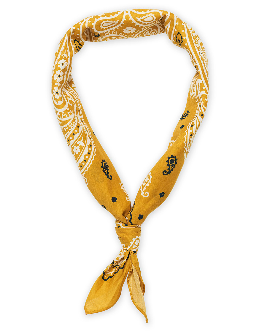 Uomini | Amanda Christensen Cotton Voilé Printed Paisley Bandana Yellow | Amanda Christensen | Cotton Voilé Printed Paisley Bandana Yellow