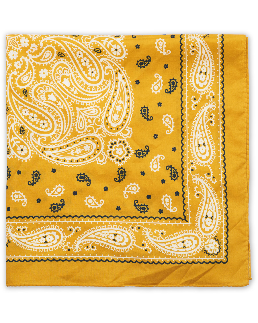 Uomini | Amanda Christensen Cotton Voilé Printed Paisley Bandana Yellow | Amanda Christensen | Cotton Voilé Printed Paisley Bandana Yellow