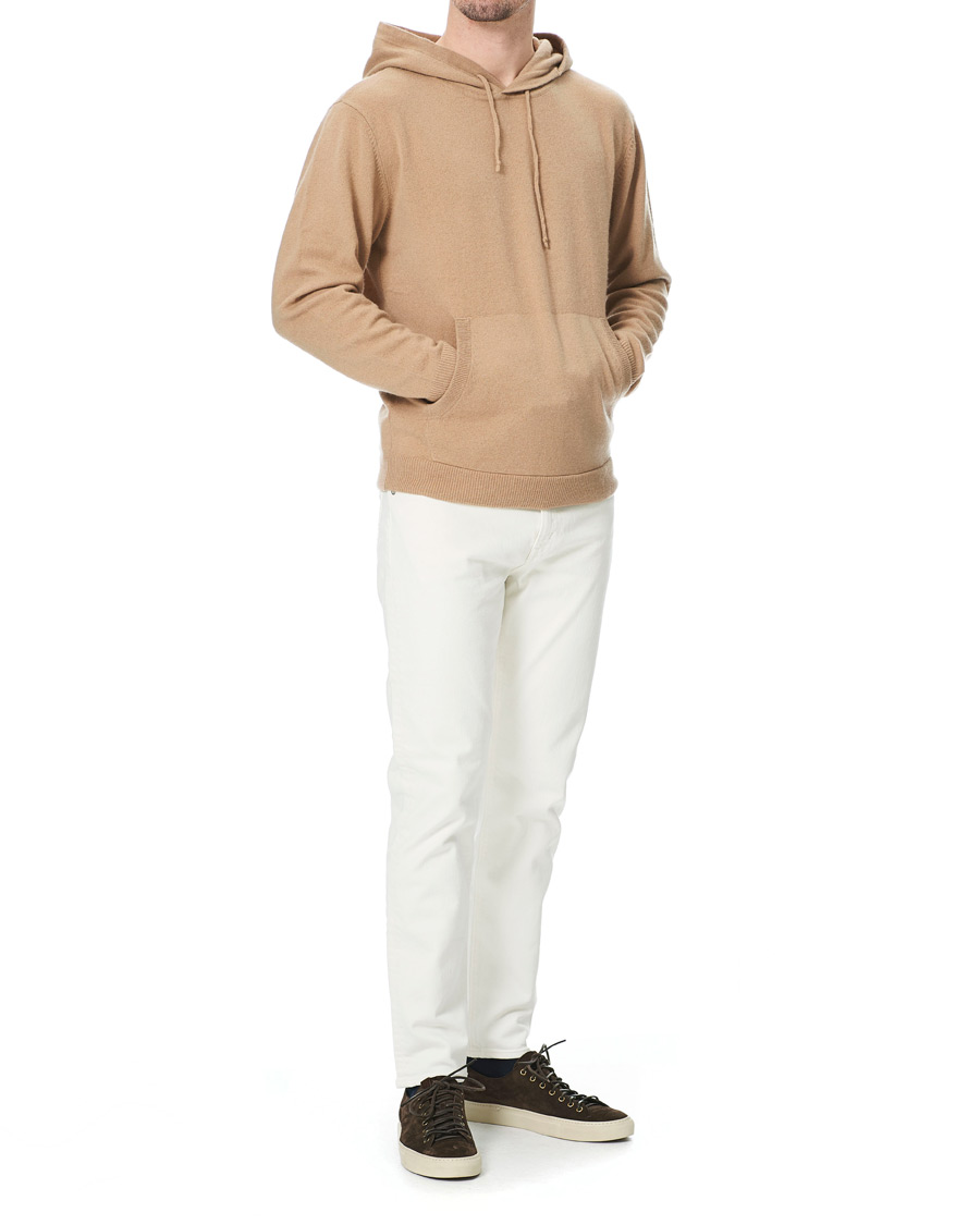 Uomini | Maglieria | People's Republic of Cashmere | Cashmere Hoodie Camel