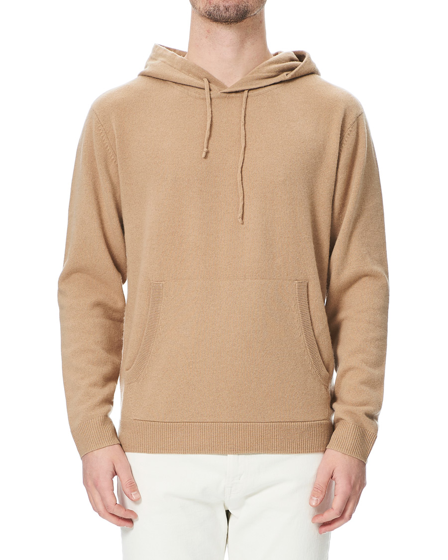 Uomini | Maglieria | People's Republic of Cashmere | Cashmere Hoodie Camel