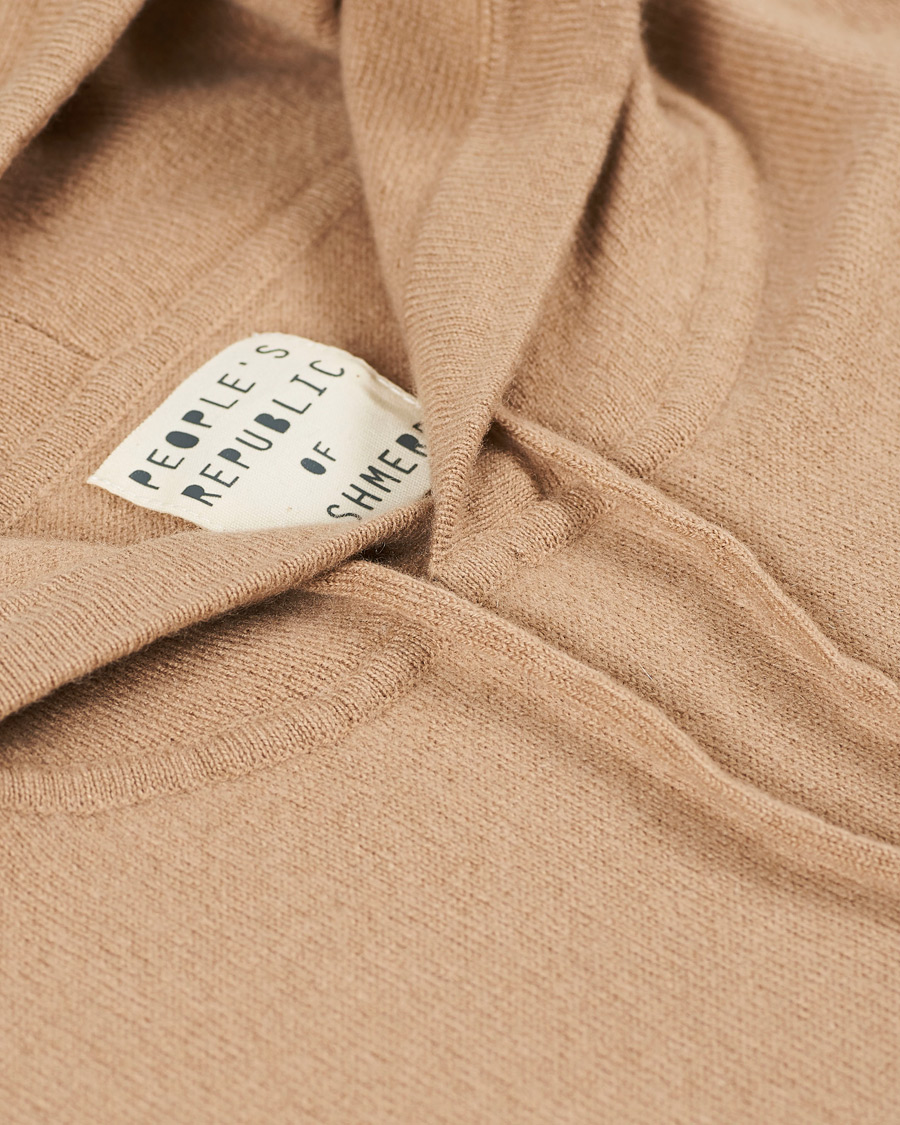 Uomini | Maglieria | People's Republic of Cashmere | Cashmere Hoodie Camel