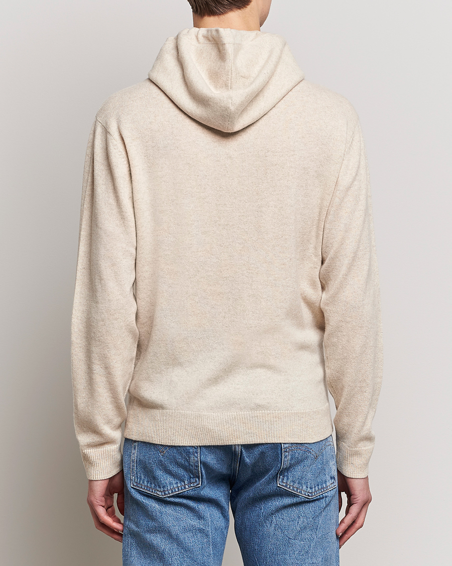 Uomini | Maglieria | People's Republic of Cashmere | Cashmere Hoodie Oatmilk