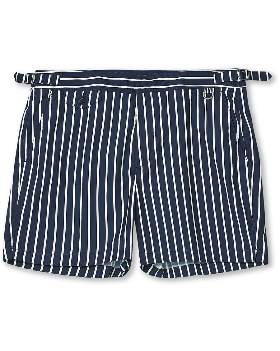 Uomini | Costumi da bagno | Ralph Lauren Purple Label | Riviera Swim Trunks Navy/White