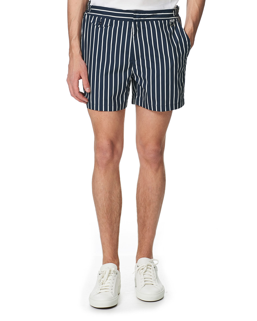 Uomini | Costumi da bagno | Ralph Lauren Purple Label | Riviera Swim Trunks Navy/White