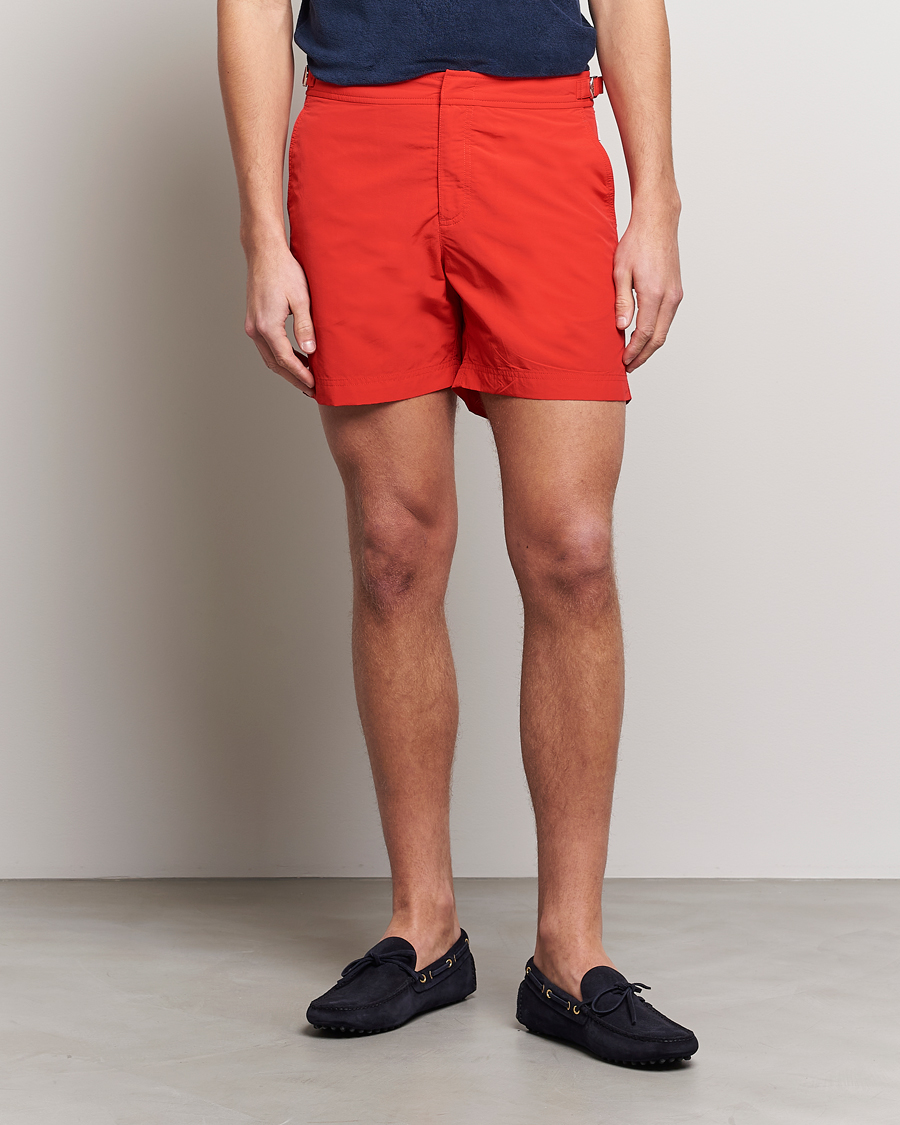 Uomini | Costumi da bagno | Orlebar Brown | Bulldog II Medium Length Swim Shorts Rescue Red