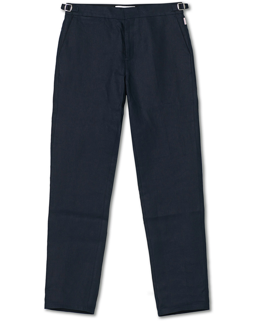 Uomini | Pantaloni | Orlebar Brown | Griffon Linen Trousers Navy