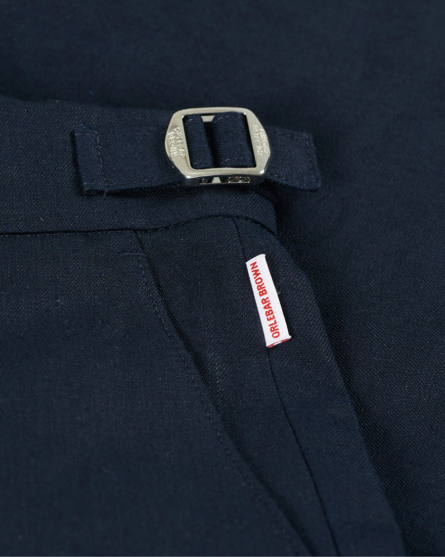 Uomini | Pantaloni | Orlebar Brown | Griffon Linen Trousers Navy
