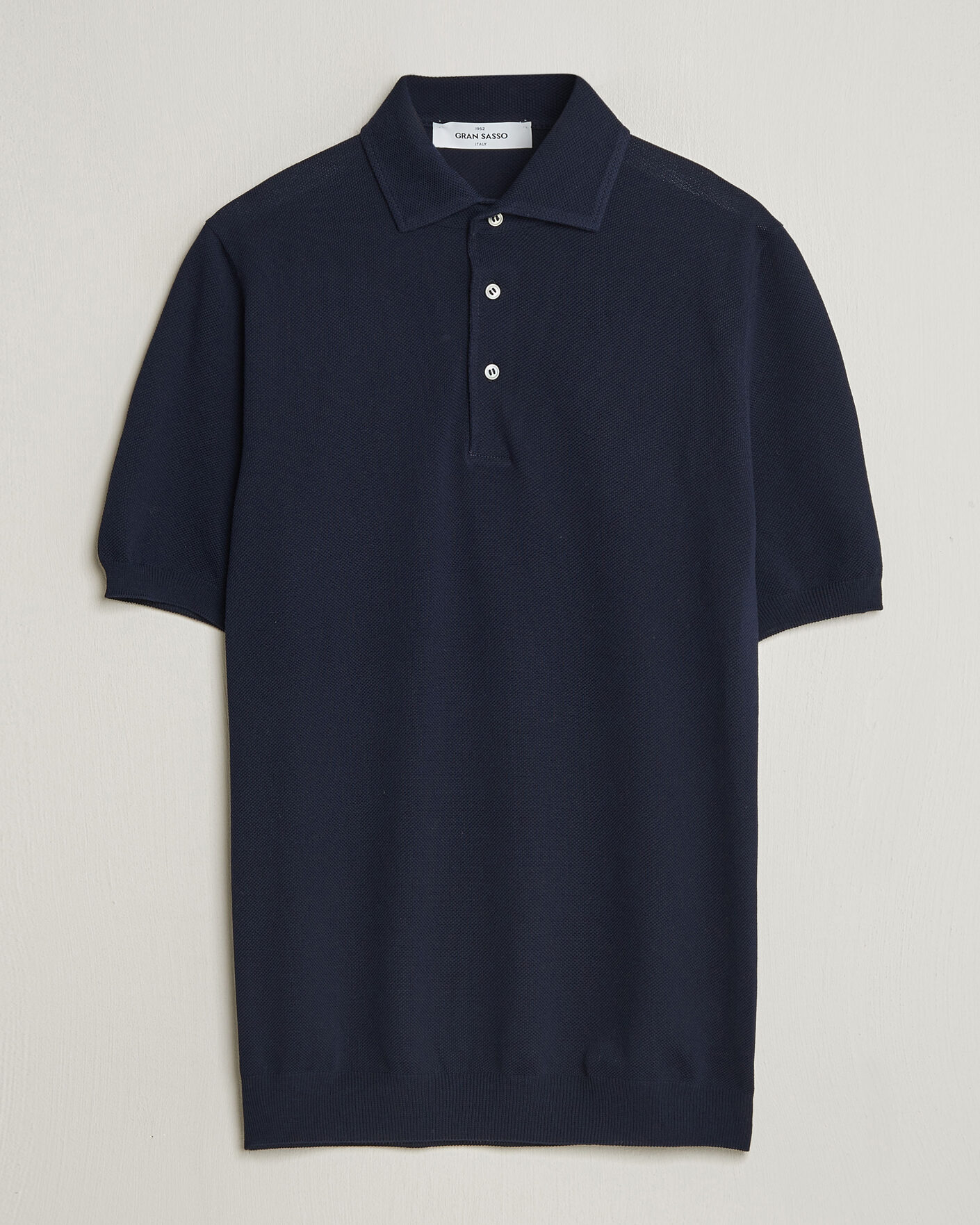 Uomini | Polo | Gran Sasso | Structured Cotton Polo Navy