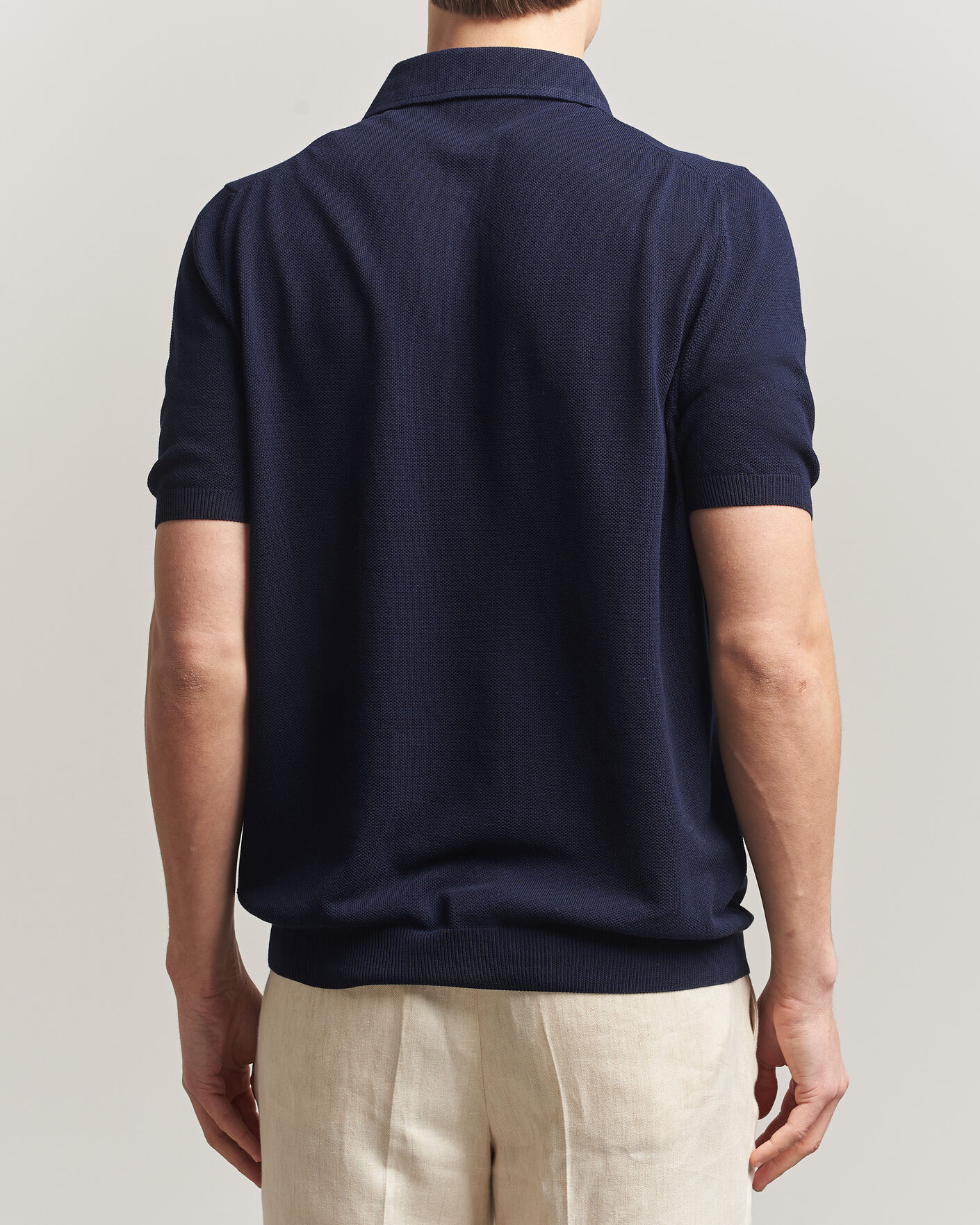 Uomini | Polo | Gran Sasso | Structured Cotton Polo Navy