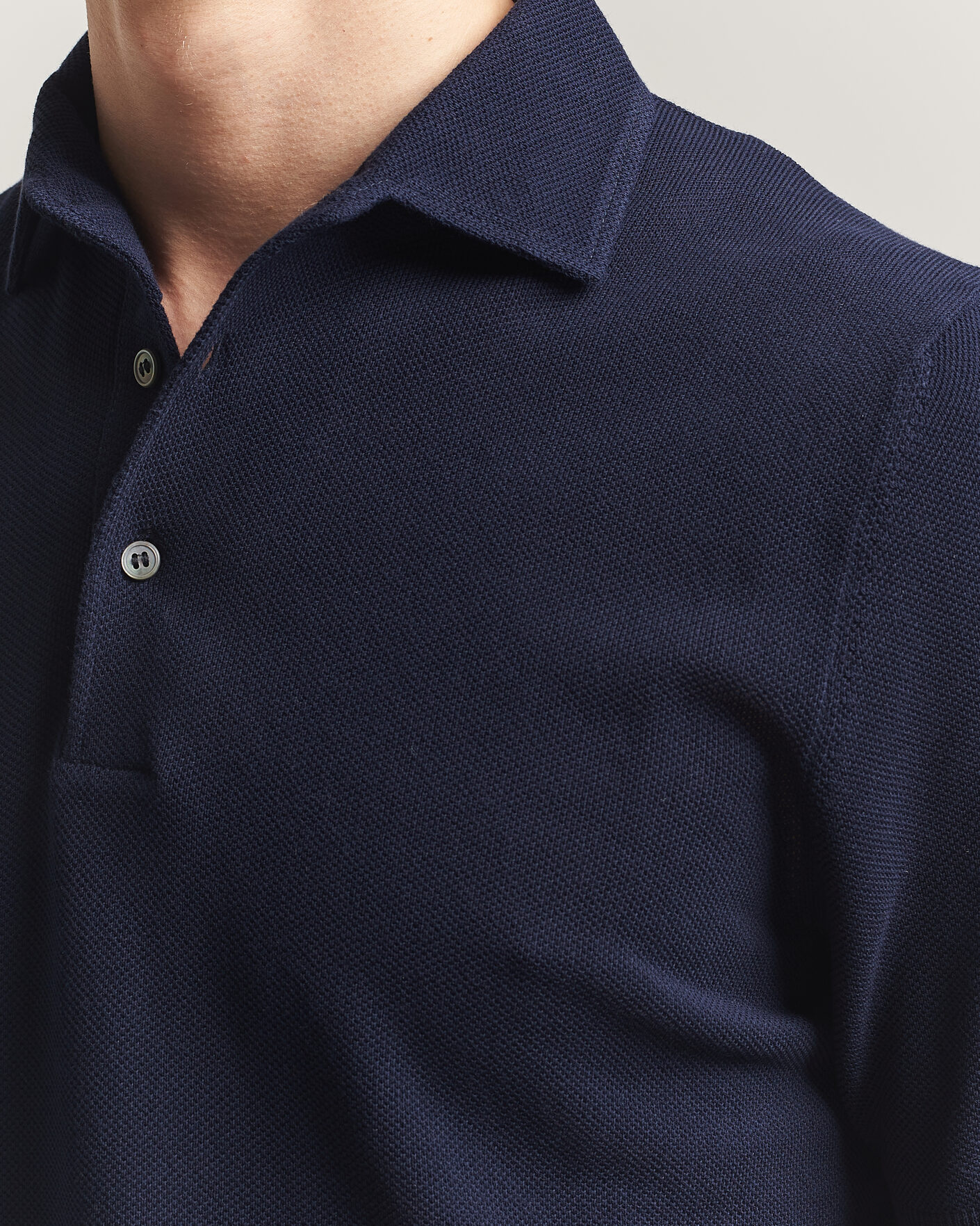 Uomini | Polo | Gran Sasso | Structured Cotton Polo Navy